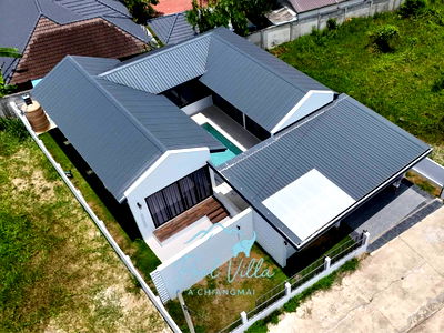 บ้านเดี่ยว ถนนเลี่ยงเมืองสันป่าตองหางดง : ขายบ้าน POOL VILLA 3 ห้องนอน ใกล้เวิลด์คลับ - พืชสวนโลก