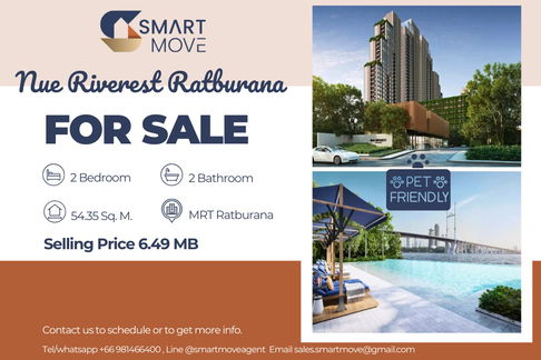 🔥 Selling down payment !!🔥 Code C20250700035..........Nue Riverest Ratburana, 2 bedroom, 2 bathroom, high floor 15++, Special Deal!!📣📣