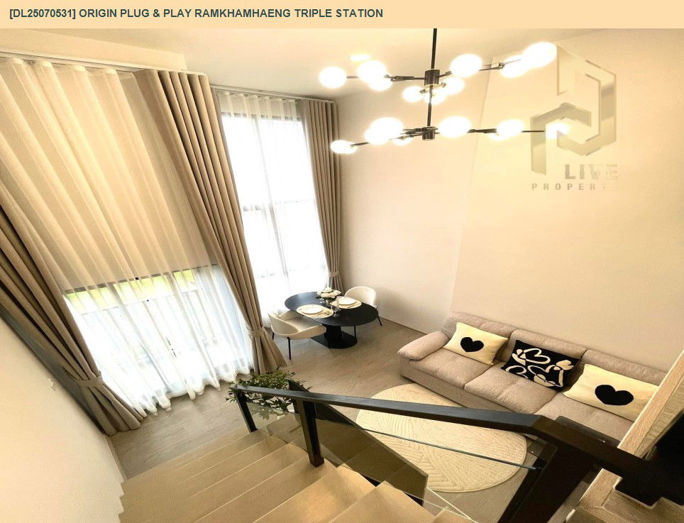 picture DL25070531 Condo for rent, Origin Plug & Play Ramkhamhaeng Triple Station near -, ready to move in, call urgently 0656133286 LineID @534wlwof - 4/12