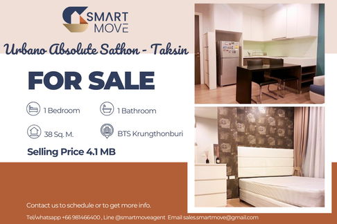 🔥 Sale with tenant !!🔥 Code C20221206215...Urbano Absolute Sathon-Taksin, 1 bed, 1 bath, high floor28++, North facing, furnished, Special Deal!!📣📣