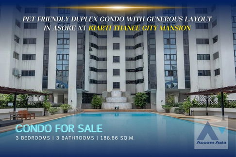 🔼🔽 AccomA 📩 Condominium with generous layout and rare outdoor space in Asoke (AA32070)