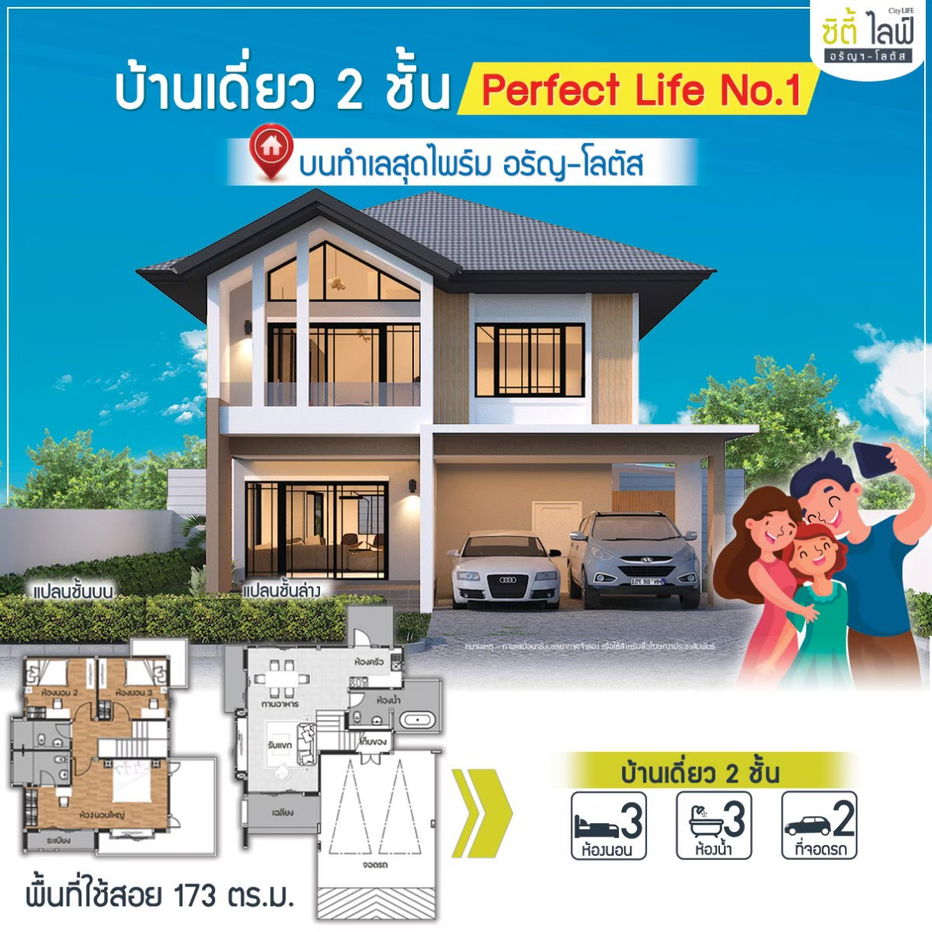รูป บ้านเดี่ยว 2 ชั้น แบบบ้าน Perfect Life No.1 ดีไซน์ใหม่ อรัญประเทศ สระแก้ว - รูปที่ 5/13