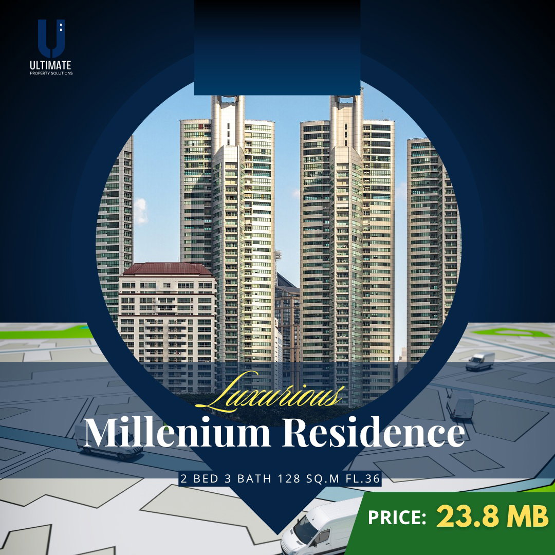 FOR SALE | Millennium Residence ชั้นสูง 30+ 2 ห้องนอน 128 ตร.ม.
