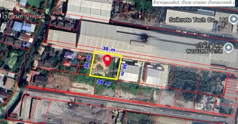 Purple-Zoned Land for Warehouse or Factory – Teparak Road, Soi Saeng Fah Bang Phli, Samut Prakan | Ready to Build | Filled Land