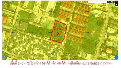 ที่ดิน ม.นานาชาติแสตมฟอร์ด : ถูกม๊ากม๊าก ทำเลดี ที่ดินถนนเฉลิมพระเกียรติร.9 ซอย28 สร้างโกดัง+โรงงาน เนื้อที่ 2-0-72 ไร่ ยกแปลง 30 ล้าน ประเวศ กรุงเทพฯ