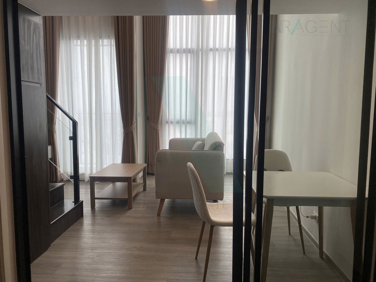 รูป 🚩 ให้เช่าคอนโด ดิ ออริจิ้น ปลั๊ก แอนด์ เพลย์ รามอินทรา อาคาร A ชั้น 12A Duplex ขนาด 39 ตรม ใกล้ ใกล้ รถไฟฟ้า สถานีรามอินทรา กม.9 - รูปที่ 2/8