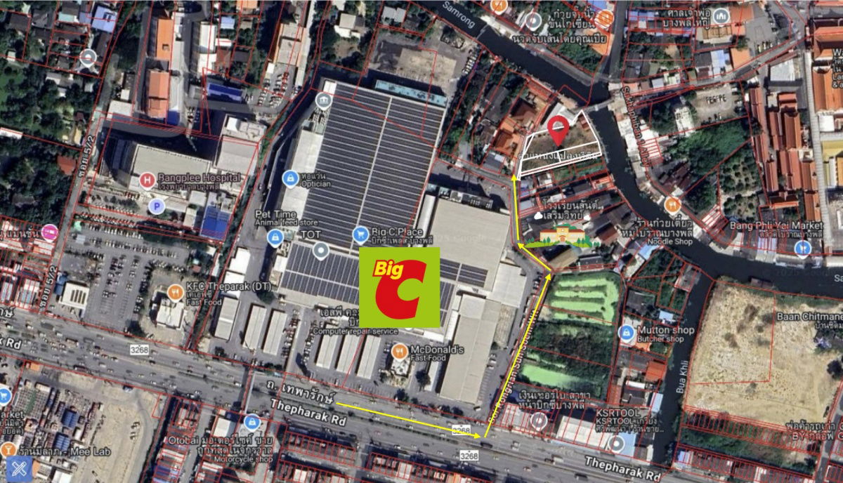 รูป ขายที่ดิน ติดบิ๊กซีบางพลี ใกล้ตลาดน้ำบางพลี - รูปที่ 1/8