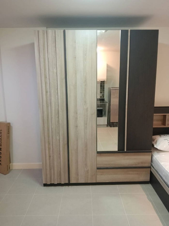 picture Condo for rent: Lumpini Town Ram Intra-Lak Si (studio room), 1st floor, in front is the Pink Line MRT station, Ram Intra Station, Km 2. - 9/14