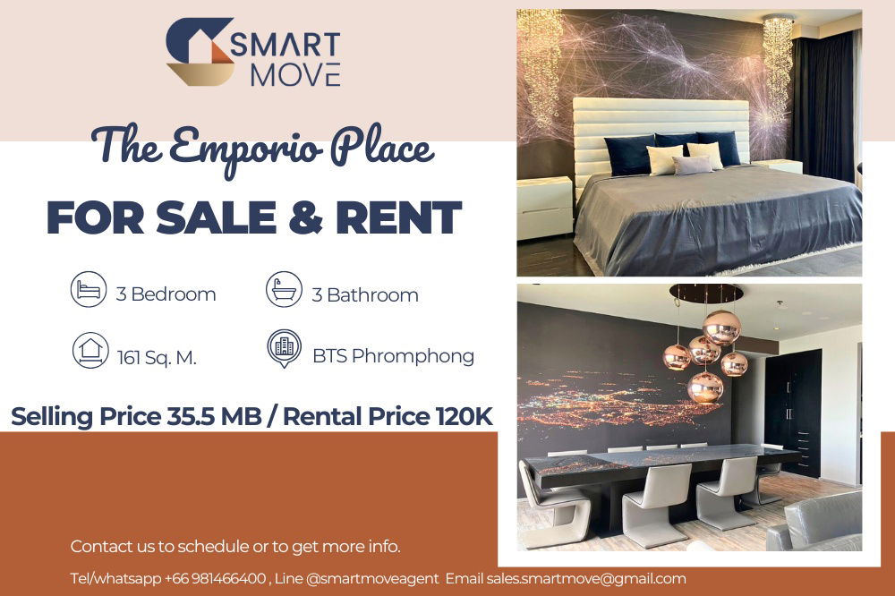 รูป  สำหรับขาย- เช่า !!🔥 Code C20231100732......The Emporio Place, 3 นอน, 3 น้ำ, ชั้นสูง, ตกแต่งหรูสไตล์โมเดิร์นอิตาเลี่ยน, พร้อมเข้าอยู่, ราคาพิเศษ!!📣 - รูปที่ 1/16