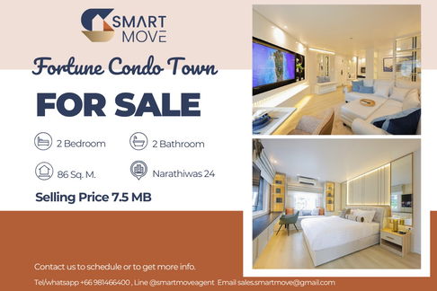 🔥 For Sale !!🔥 Code C20250500047..........Fortune Condo Town, 2 bedroom, 2 bathroom, modern style, furnished, Special Deal!!📣📣