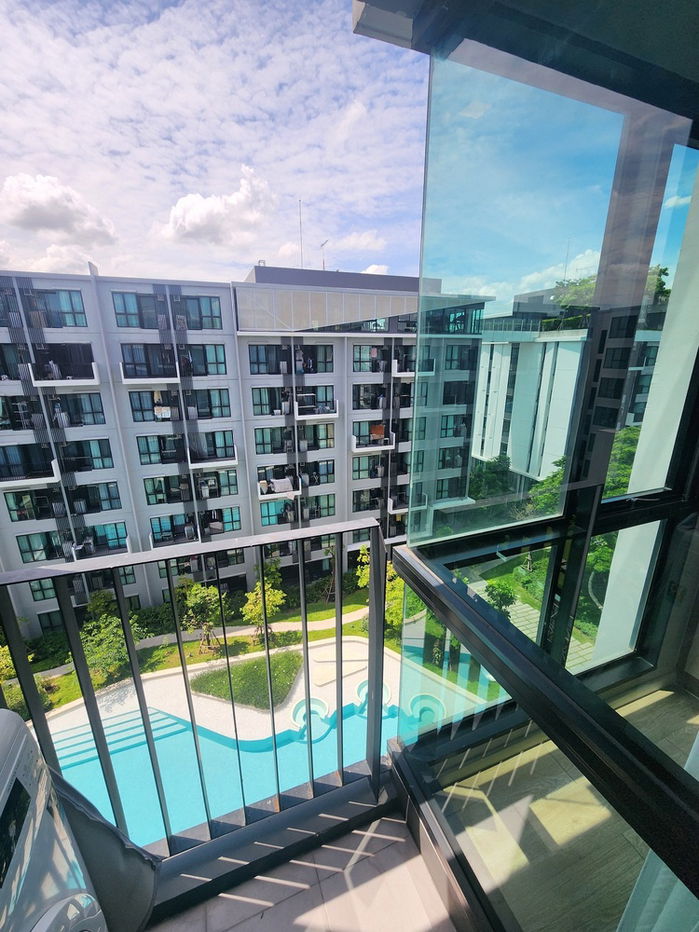 รูป 🏡 ให้เช่า Kave Town Space💖 ตึก A ชั้น 7  ✨ระเบียงทิศเหนือ วิวสวยกลางสระน้ำ  - รูปที่ 13/16