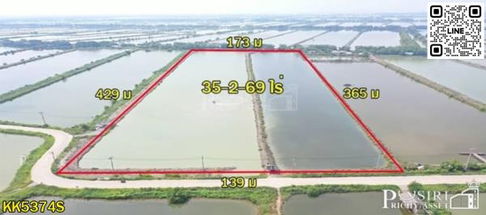 ขายที่ราคาพิเศษ สร้างโรงงานได้ใกล้พระราม 2 บางขุนเทียน 35.5 ไร่ ขอใบ รง.4 ได้ เทรลเลอร์เข้าสะดวก เส้นบางขุนเทียน - พันท้าย - KK5374S