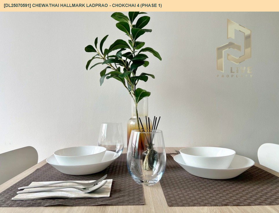 picture DL25070591 Condo for rent, Chewathai Hallmark Ladprao - Chokchai 4 near รถไฟฟ้า 3 สาย, ready to move in, call urgently 0656133286 LineID @655ebbvc - 11/16