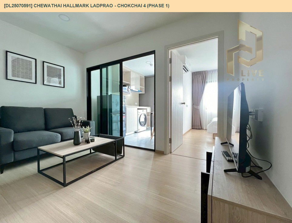 picture DL25070591 Condo for rent, Chewathai Hallmark Ladprao - Chokchai 4 near รถไฟฟ้า 3 สาย, ready to move in, call urgently 0656133286 LineID @655ebbvc - 2/16
