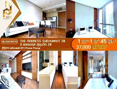 Condos for rent Khlong Toei : MDL25070570 Condo for rent, The Address Sukhumvit 28 near BTS Phrom Phong, ready to move in, call urgently 0656133286 LineID @655ebbvc
