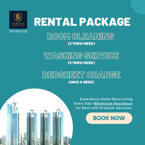 ใช้ชีวิตดุจพักโรงแรมทุกวัน! ห้องเช่า Millennium Residence พร้อมบริการทำความสะอาดครบวงจร