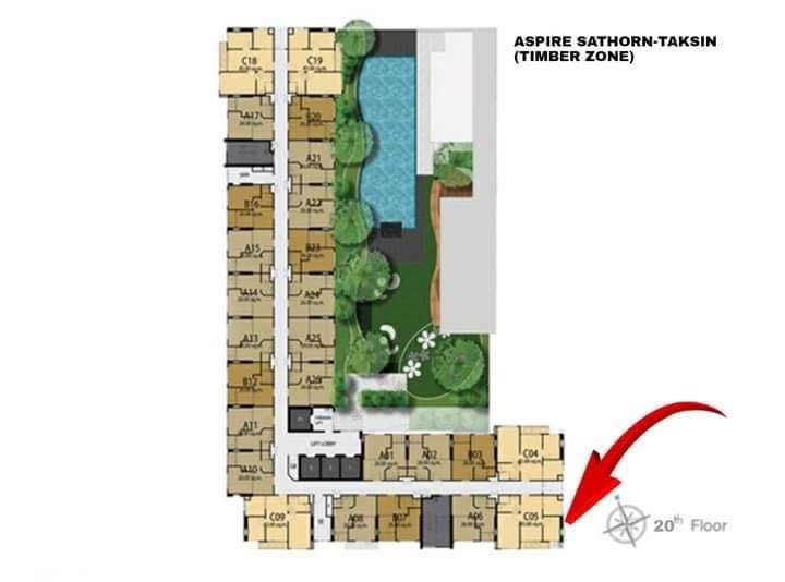 picture Aspire Sathorn-Taksin Timberzone 2 beds 1 bathroom – for rent 16,500 B - 3/19