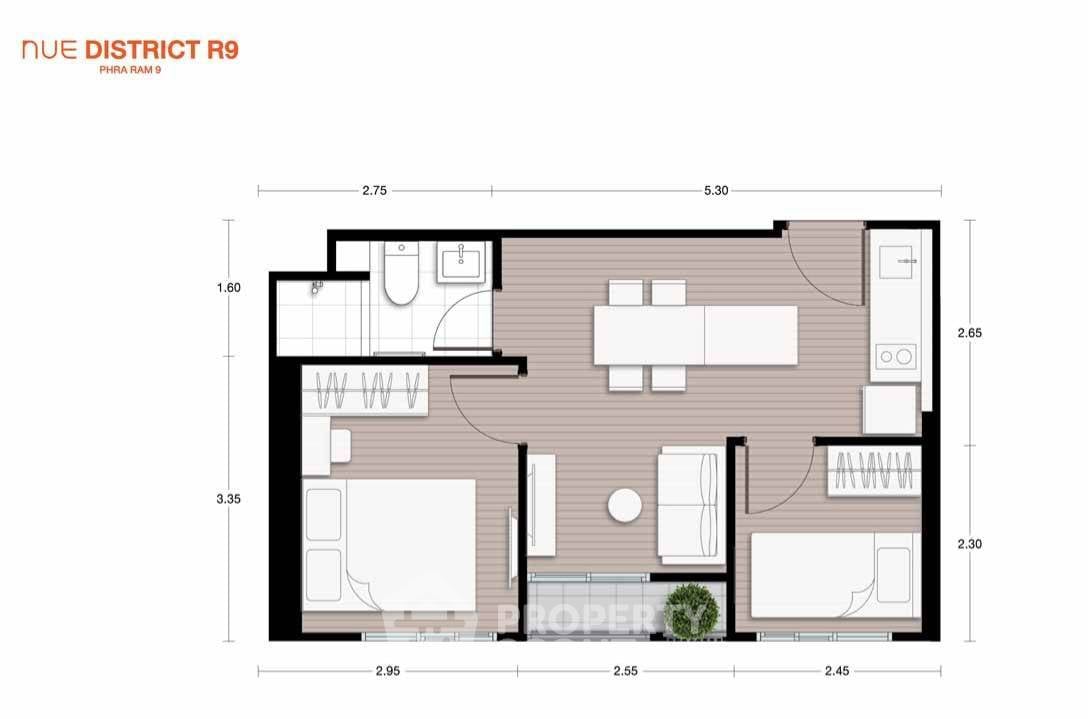 รูป คอนโด 1-ห้องนอน ที่ นิว ดิสทริค อาร์9 ใกล้ MRT พระราม 9 (ID 2082627) - รูปที่ 6/6