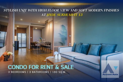 🔼🔽 AccomA 📩 Stylish unit with high floor view and soft modern finishes at HYDE Sukhumvit 13 (AA35582)