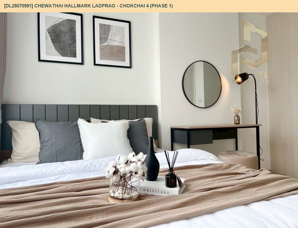 picture DL25070591 Condo for rent, Chewathai Hallmark Ladprao - Chokchai 4 near รถไฟฟ้า 3 สาย, ready to move in, call urgently 0656133286 LineID @655ebbvc - 14/16