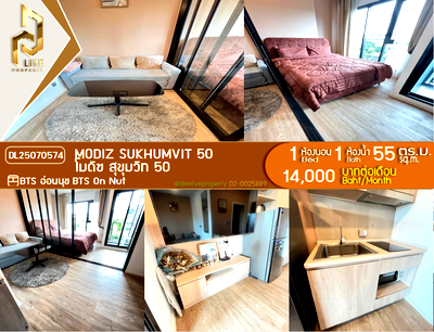 Condos for rent Khlong Toei : MDL25070574 Condo for rent, MODIZ Sukhumvit 50 near BTS On Nut, ready to move in, call urgently 0656133286 LineID @534wlwof