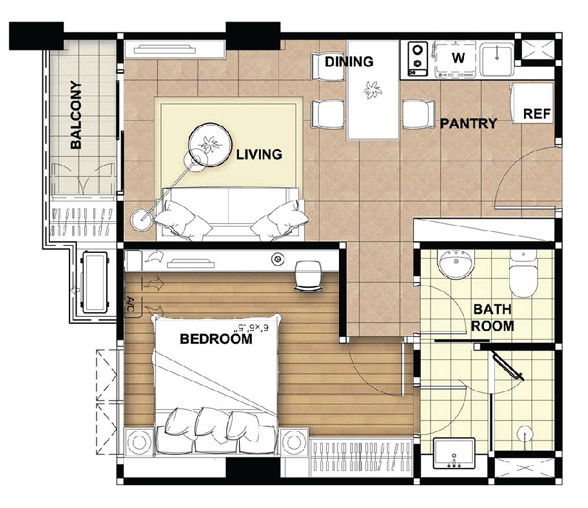 picture Modern 1-Bedroom Condo for Rent – Only 400m from BTS Asoke, Fully Furnished with Built-in Storage - 2/16