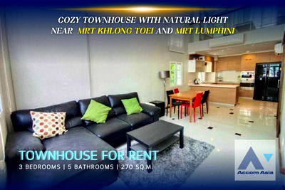 Townhouses for rent : 🔼🔽 AccomA 📩  Cozy house with natural light at Rama 4 Village (AA15283)