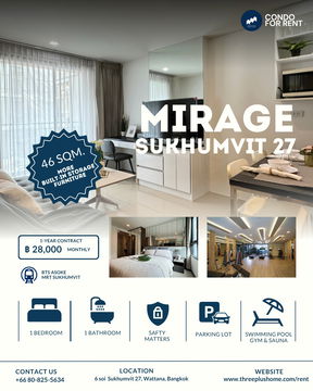 Modern 1-Bedroom Condo for Rent – Only 400m from BTS Asoke, Fully Furnished with Built-in Storage