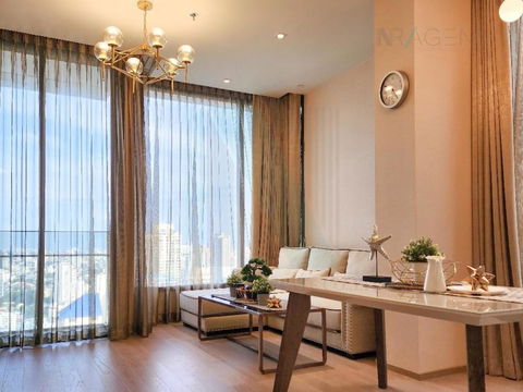For rent, The Esse Asoke, 2 bedrooms, 35th floor, near BTS Asoke.