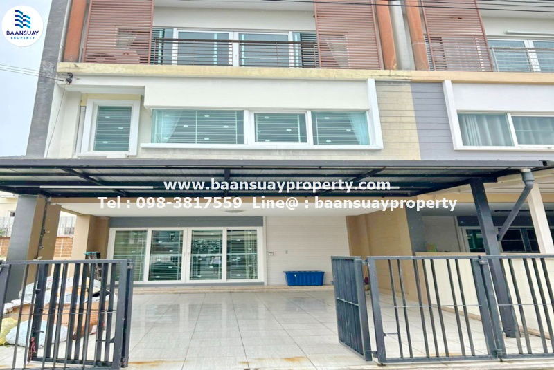 รูป ให้เช่า ทาวน์โฮม 3 ชั้น พร้อมอยู่ ถนนสุขุมวิท 103 ใกล้ Paradise   - รูปที่ 1/6