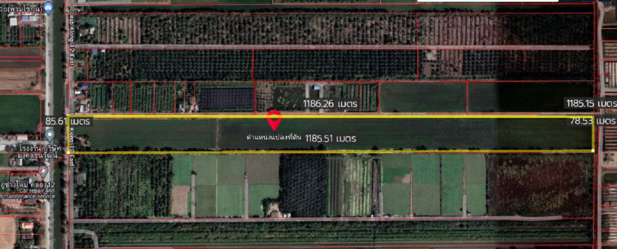 picture 📢 For sale 🔥 60 rai of land on the Rangsit-Thanyaburi Khlong 12 canal road 💰 Price 678,000 baht per rai, free transfer 🔥 - 7/9