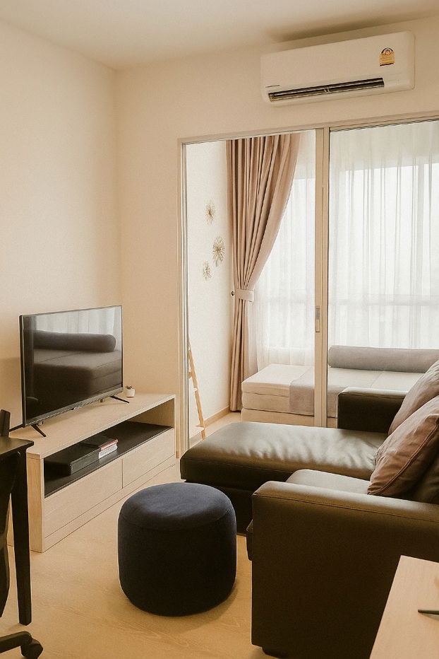รูป เช่า 1 ห้องนอน ห้องมุมในสุด ชั้น8 ทิศเหนือ พร้อมที่จอดรถ Niche Mono  37.5 ตรม.สุขุมวิท-ปู่เจ้า (Niche Mono Sukhumvit-Puchao) - รูปที่ 2/28