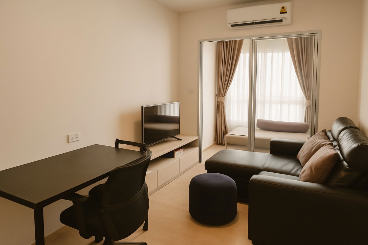 รูป เช่า 1 ห้องนอน ห้องมุมในสุด ชั้น8 ทิศเหนือ พร้อมที่จอดรถ Niche Mono  37.5 ตรม.สุขุมวิท-ปู่เจ้า (Niche Mono Sukhumvit-Puchao) - รูปที่ 3/28