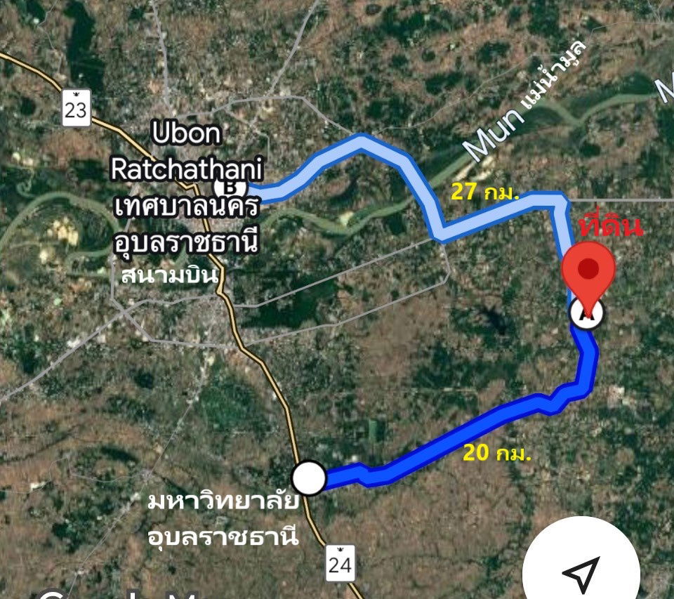 รูป ขายที่ดิน 7 ไร่ ติดถนน 2 ด้าน ใกล้ ม.อุบล - รูปที่ 2/10