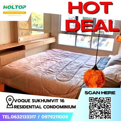 เช่าคอนโด สุขุมวิท 16 : #Z1543 ให้เช่าคอนโด Voque Sukhumvit 16 Residential Condominium 