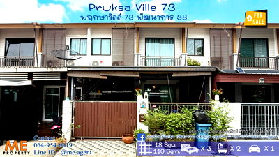 Townhouses for sale ม.นานาชาติแสตมฟอร์ด : For Sale 📣2-Storey Townhouse Pruksa Ville 73, Pattanakarn 38, Good decoration, Close to Ekkamai - Thonglor - Sukhumvit, call 064-954-9619 (TA68-18)