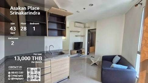 SQDUYG Condo For Rent Asakan Place Srinakarindra 43 Sq.M. Floor 28 line id : @livinglegacy