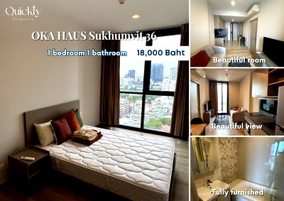 คอนโดให้เช่า : OKA HAUS Sukhumvit 36 | ราคา 18,000 บาท | ห้องสวย ห้องใหม่ เฟอร์นิเจอร์ครบ พร้อมเข้าอยู่ด่วน!!