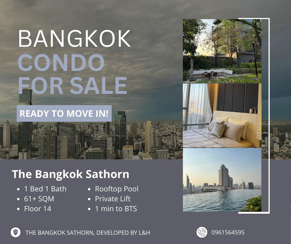 รูป ขายคอนโด The Bangkok Sathorn ใกล้ BTS สุรศักดิ์ 13,800,000 บาท รหัสทรัพย์: SL069 - รูปที่ 1/10