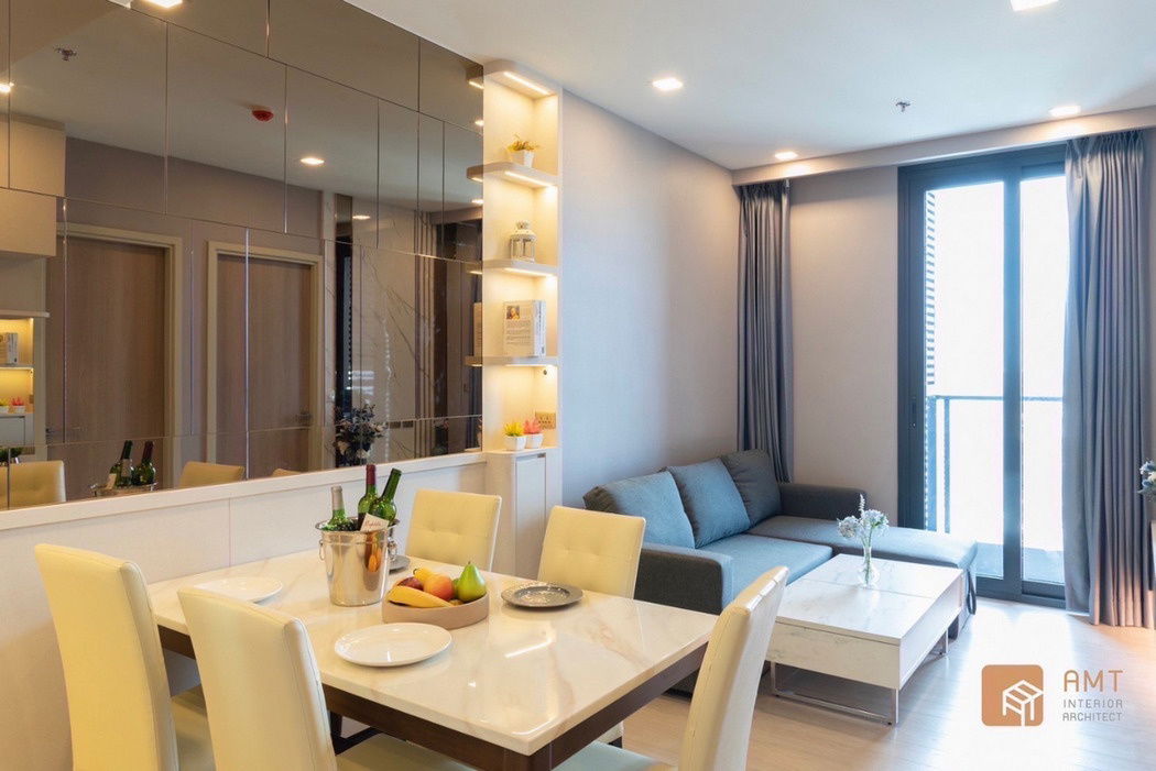 รูป Call : 095-254-6826 Condo One 9 Five Asoke-Rama 9 แบบ 2 ห้องนอน 2 ห้องน้ำ ชั้นสูง ห้องใหม่ ตกแต่งครบ - รูปที่ 2/13