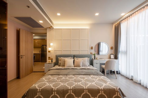 P1087 ให้เช่าคอนโด One9Five Asoke-Rama9 (วันไนน์ไฟว์ อโศก พระราม9) 2ห้องนอน ห้องแต่งสวยมาก พร้อมเข้าอยู่ ราคาพิเศษสุดๆ