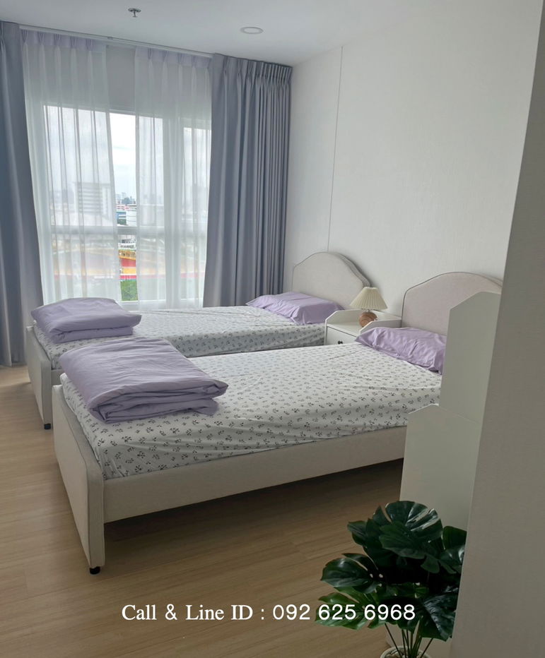 picture For rent 🏠 Supalai Veranda Ramkhamhaeng Condo 🏠 2 bedrooms, 2 bathrooms 🚆 1 double bed, ready to move in, near Ramkhamhaeng University - 4/7