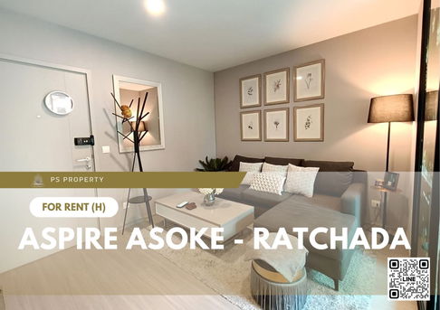 For rent 📍 Aspire Asoke - Ratchada 📍 Fully furnished and equipped with electrical appliances, near MRT Rama 9