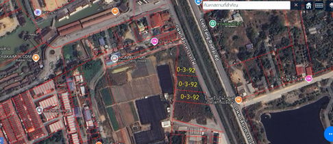 Beautiful land for sale, next to the 4 Regions Floating Market, Pattaya, 392 sq.w., 3 plots, next to the railway road