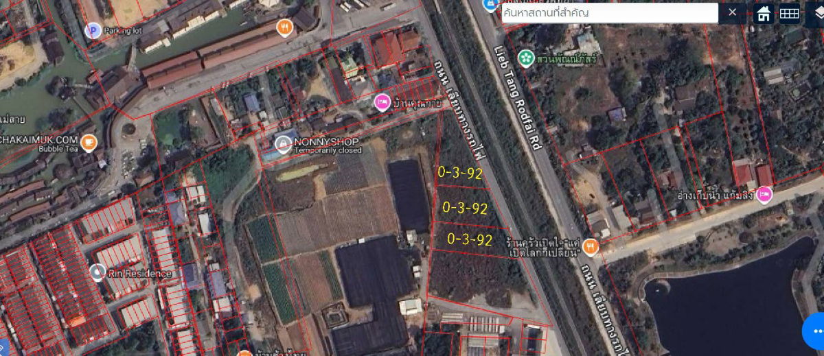 picture Beautiful land for sale, next to the 4 Regions Floating Market, Pattaya, 392 sq.w., 3 plots, next to the railway road - 1/7