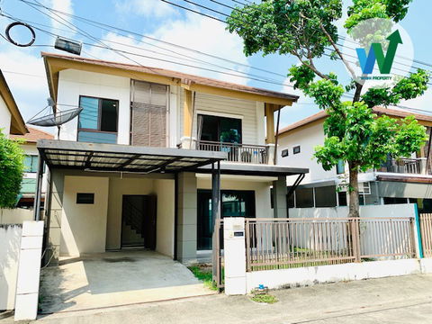ขายบ้านเดี่ยวศรีนครินทร์ พฤกษาวิลล์ 57 พัฒนาการ 3 ห้องนอน 3 ที่จอดรถ เฟอร์นิเจอร์ครบพร้อมอยู่ ใกล้รถไฟฟ้า MRT ARL สนามบิน สวนหลวง ร.9