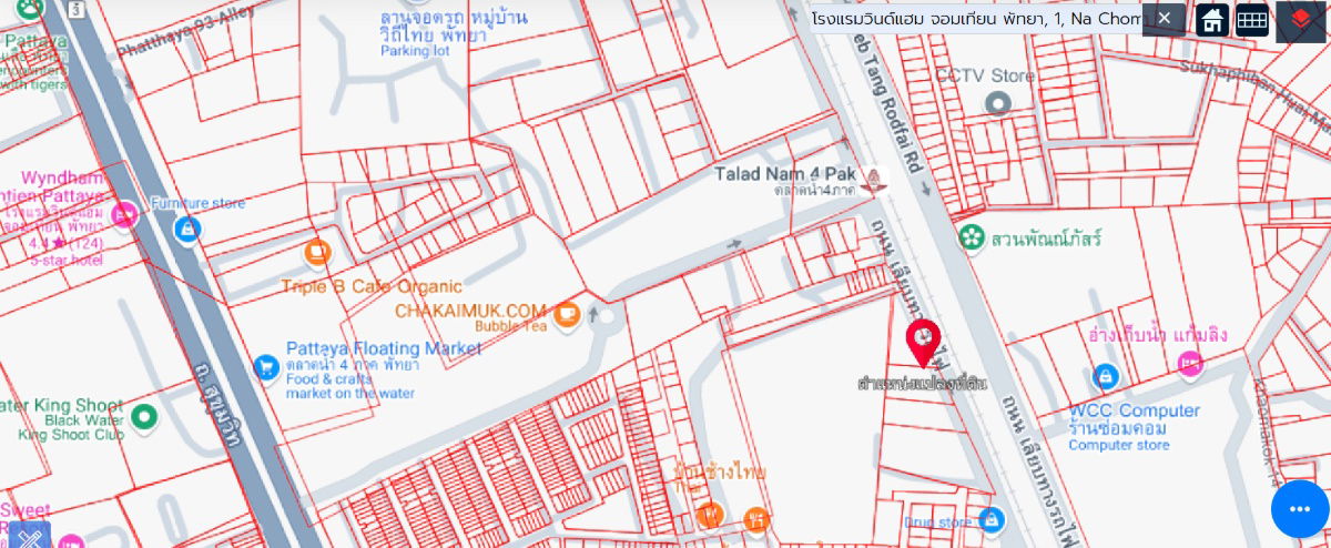 picture Beautiful land for sale, next to the 4 Regions Floating Market, Pattaya, 392 sq.w., 3 plots, next to the railway road - 6/7