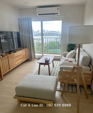 For rent 🏠 Supalai Veranda Ramkhamhaeng Condo 🏠 2 bedrooms, 2 bathrooms 🚆 1 double bed, ready to move in, near Ramkhamhaeng University