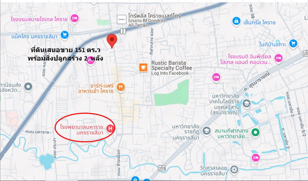 รูป ขาย ที่ดิน ทำเลทองใจกลางเมืองโคราช ติดถนนช้างเผือก  เนื้อที่  1 งาน 51 ตรว ผังเมืองสีชมพูประเภทชุมชน ย่านเศรษฐกิจสำคัญของโคราช - รูปที่ 1/12