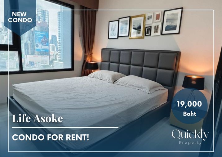 Life Asoke | Price 19,000 baht | Beautiful room, new room, fully furnished, ready to move in